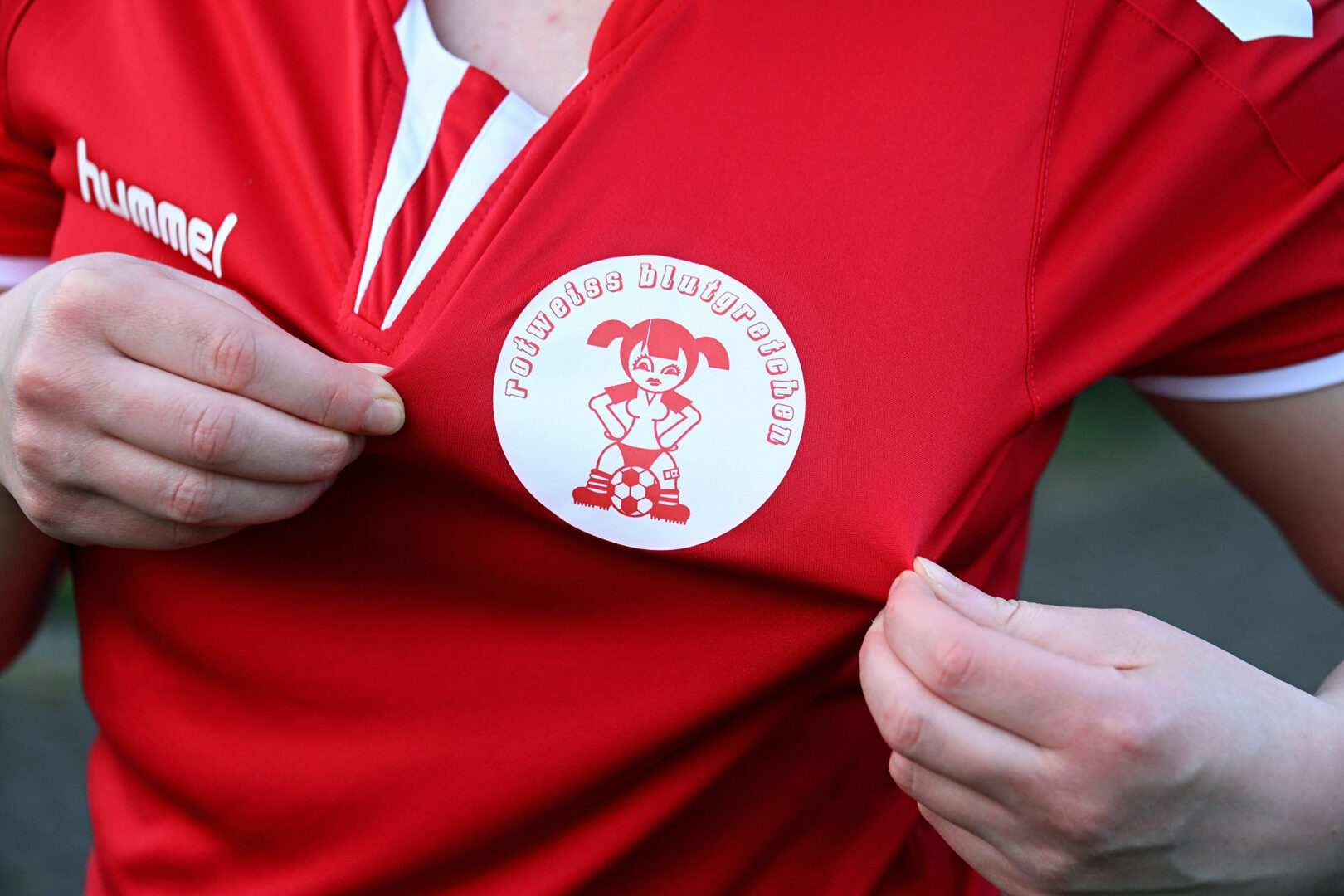 Logo auf dem Trikot der Rotweiß Blutgretchen.