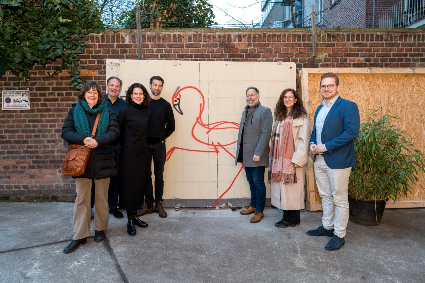 TEam Bilker Bunker und Flamingo Graffito von Naegeli