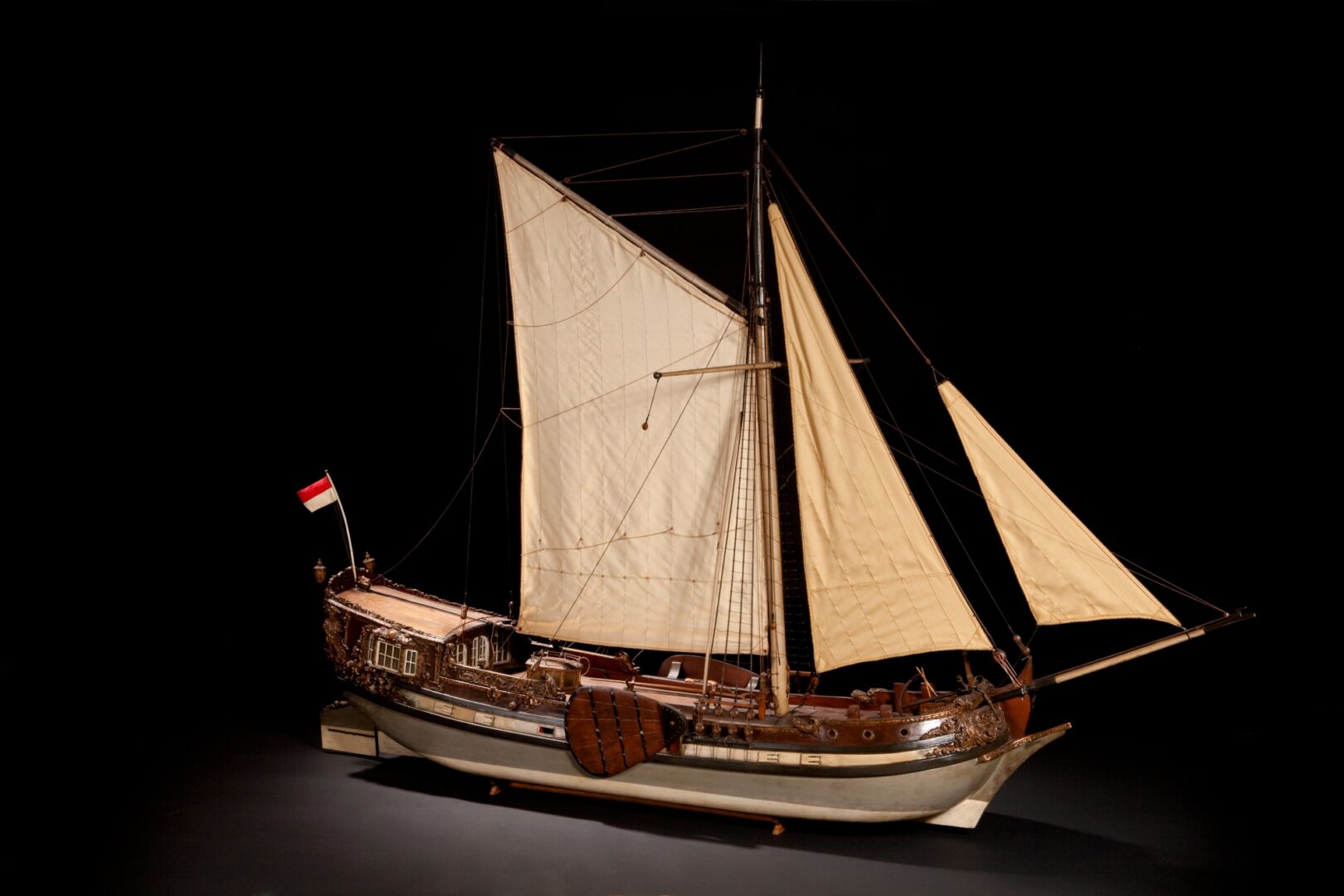 Ein Modell der Yacht von Jan Wellem, zu sehen im Schifffahrtmuseum Düsseldorf.